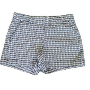 NAUTICA Navy and White Shell Patterned Cotton Blend Classic Shorts Size 6